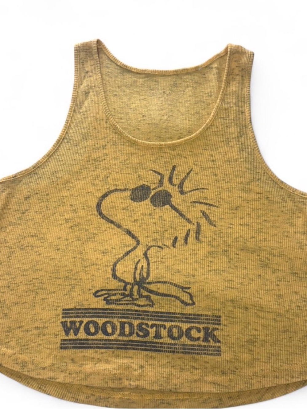 Woodstock Graphic yellow cropped Tank Top